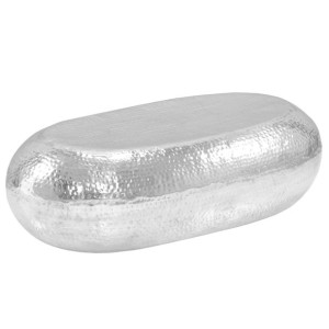 Stolik do kawy, srebrny, 100 x 50 x 28 cm, aluminium