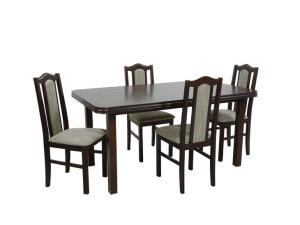 Zestaw 4 krzesła B-2 orzech 2 oraz stół rozkładany  W-5 90x160/200 orzech