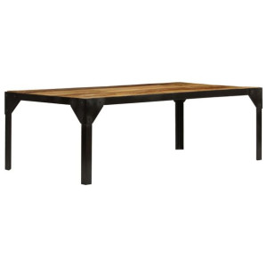 Stolik kawowy, surowe drewno mango i stal, 110 cm