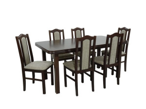 Zestaw 6 krzeseł B-2 orzech 2 i 1 stół rozkładany  W-5 90x160/200 orzech