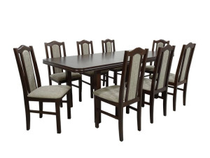 Zestaw 8 krzeseł B-2 orzech 2 plus 1 stół rozkładany  W-5 90x160/200 orzech
