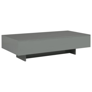 Stolik kawowy, wysoki połysk, szary, 115x55x31 cm, MDF