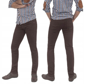 Spodnie Męskie Bawełniane Jeansy 8110 82 cm brązow