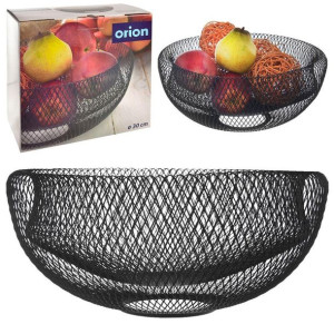 Koszyk na owoce i warzywa kosz metalowy czarny miska patera okrągła 30 cm