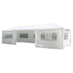 Namiot imprezowy ze ściankami, 3x9 m, biały