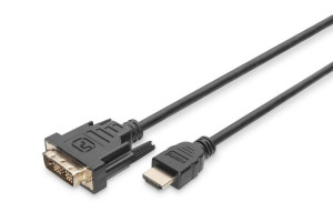 Kabel Assmann AK-330300-020-S (HDMI M - DVI-D M  2m  kolor czarny)