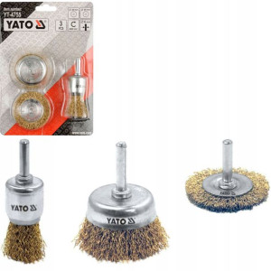 Yato Szczotki Druciane Z Trzpieniem Zestaw Yt-4755