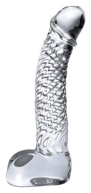 Szklane, teksturowane dildo. Gładka główka. Super wytrzymałe.