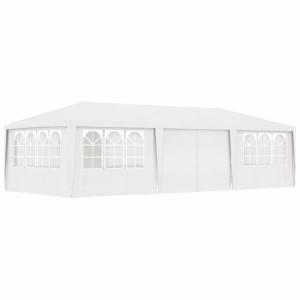 Namiot imprezowy ze ściankami, 4x9 m, biały, 90 g/m²
