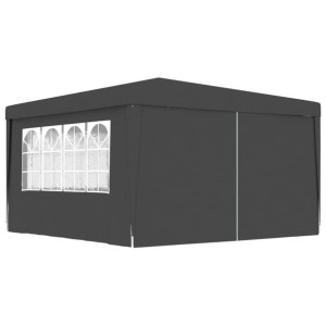 Namiot imprezowy ze ściankami, 4x4 m, antracytowy, 90 g/m²