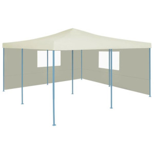 Składana altana z 2 ścianami, 5x5 m, kremowa