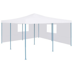 Składana altana z 2 ścianami, 5x5 m, biała