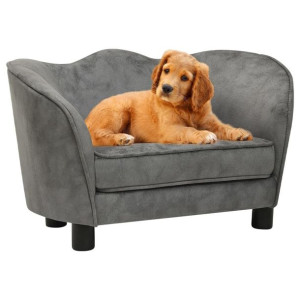 Lumarko Sofa dla psa, szara, 66x43x40 cm, pluszowa