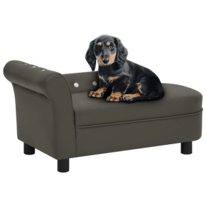 Lumarko Sofa dla psa, ciemnoszara, 83x45x42 cm, sztuczna skóra