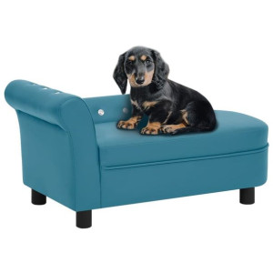 Lumarko Sofa dla psa, turkusowa, 83x45x42 cm, sztuczna skóra