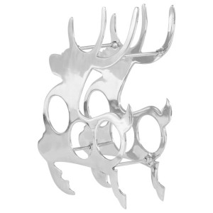 Stojak na butelki, lite aluminium, 33x14x54 cm, srebrny