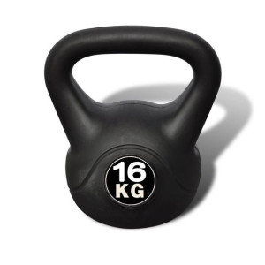 Hantla, kettlebell (16 kg).