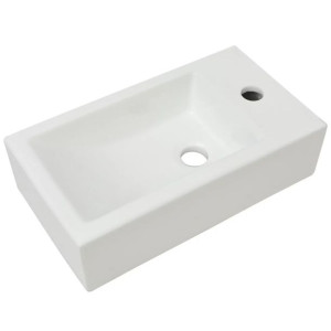 Umywalka prostokątna z otworem na baterię 46x25,5x12 cm, biała