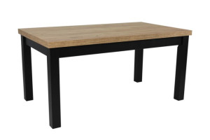 Rozkładany Stół S-7 laminat podstawa czarny, blat dąb craft 90x160/210