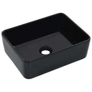 Umywalka, 40 x 30 x 13 cm, ceramiczna, czarna