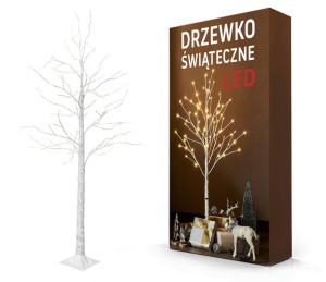 Świąteczne Drzewko Ozdobne Brzoza 150cm Lampki Led