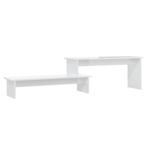 Szafka pod TV, biała, wysoki połysk, 180x30x43 cm, płyta