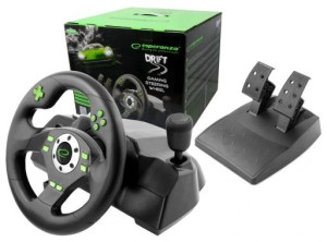 Kierownica Do Pc Komputera Ps3 Usb Z Pedałami Biegi Wibracje