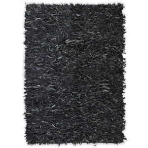 Dywan shaggy, prawdziwa skóra, 190x280 cm, szary