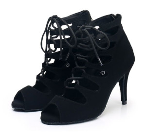 Buty Do Tańca Taneczne Sznurowane Czarne 8,5cm 36