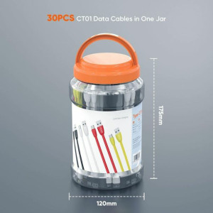 Kabel VIDVIE CT01 USB/Micro 2.1A, 1m czarny 30 szt.