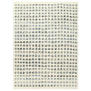 Dywan, dżins i wełna, 160 x 230 cm, niebieski/biały