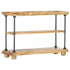 2-poziomowy regał, 110x35x75 cm, lite drewno mango i stal