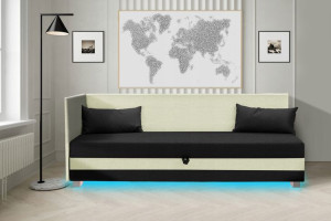 Tapczan pojedynczy łóżko Pati 80cm poduszki + Led