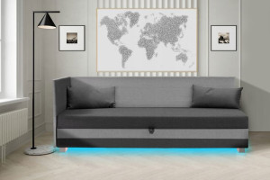 Tapczan młodzieżowy łóżko Pati 80cm poduszki +Led