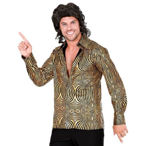 Koszula Disco Złota Lata 70 Holo Wzorzysta - S/m