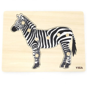Lumarko Drewniane Puzzle Montessori Zebra Z Pinezkami