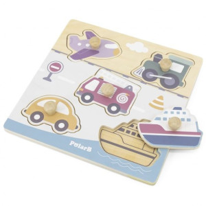 Lumarko Drewniane Puzzle Pojazdy Z Pinezkami