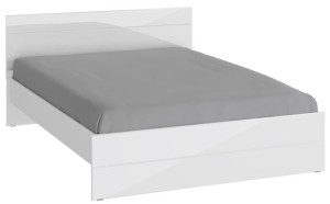 Łóżko Rama Ze Stelażem Biały Połysk 160x200 Boss Ardsel