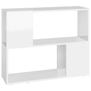 Szafka TV, wysoki połysk, biała, 80x24x63 cm, płyta wiórowa