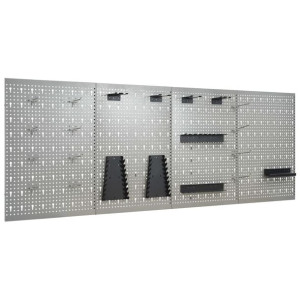 Ścienne płyty perforowane, 4 szt., 40x58 cm, stal