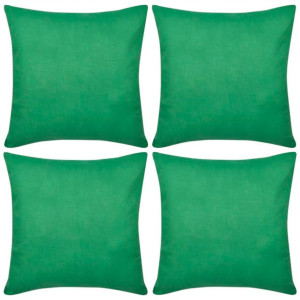 4 Zielone bawełniane poszewki na poduszki 80 x 80 cm