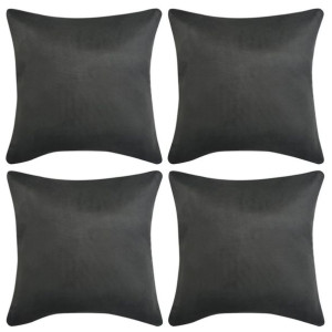 Poszewki na poduszki 80x80 cm, zamszowe, 4 szt., antracytowe