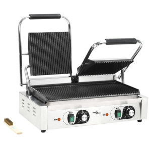 Podwójny opiekacz do panini, żebrowany, 3600 W, 58 x 41 x 19 cm