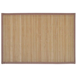 242108 6 Bamboo Placemats 30 x 45 cm Brown