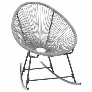 Bujane krzesło ogrodowe, szare, rattan PE