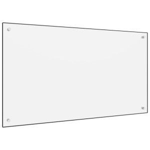 Panel ochronny do kuchni, biały, 100x60 cm, szkło hartowane