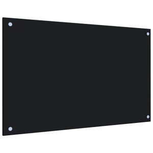 Panel ochronny do kuchni, czarny, 80x50 cm, szkło hartowane