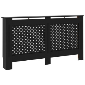 Osłona na kaloryfer, czarna, 152x19x81 cm, MDF
