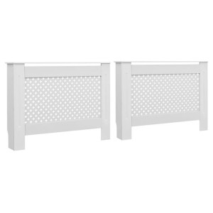 Osłony na kaloryfer, 2 szt., białe, 112x19x81,5 cm, MDF