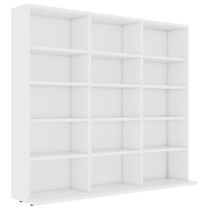 Szafka na płyty CD, biała, 102 x 23 x 89,5 cm, płyta wiórowa